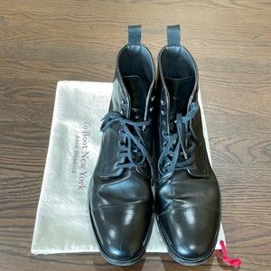 To Boot New York BONDFIELD Black Leather cap toe lace up boot.